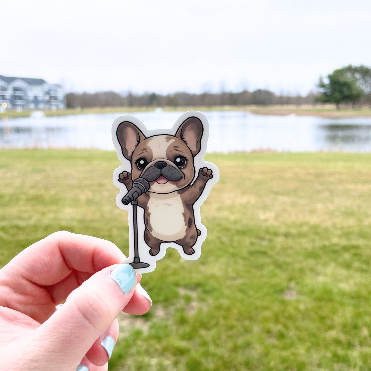 Singing Frenchie Sticker