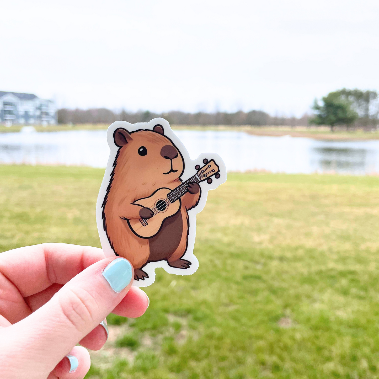 Ukulele Capybara Sticker