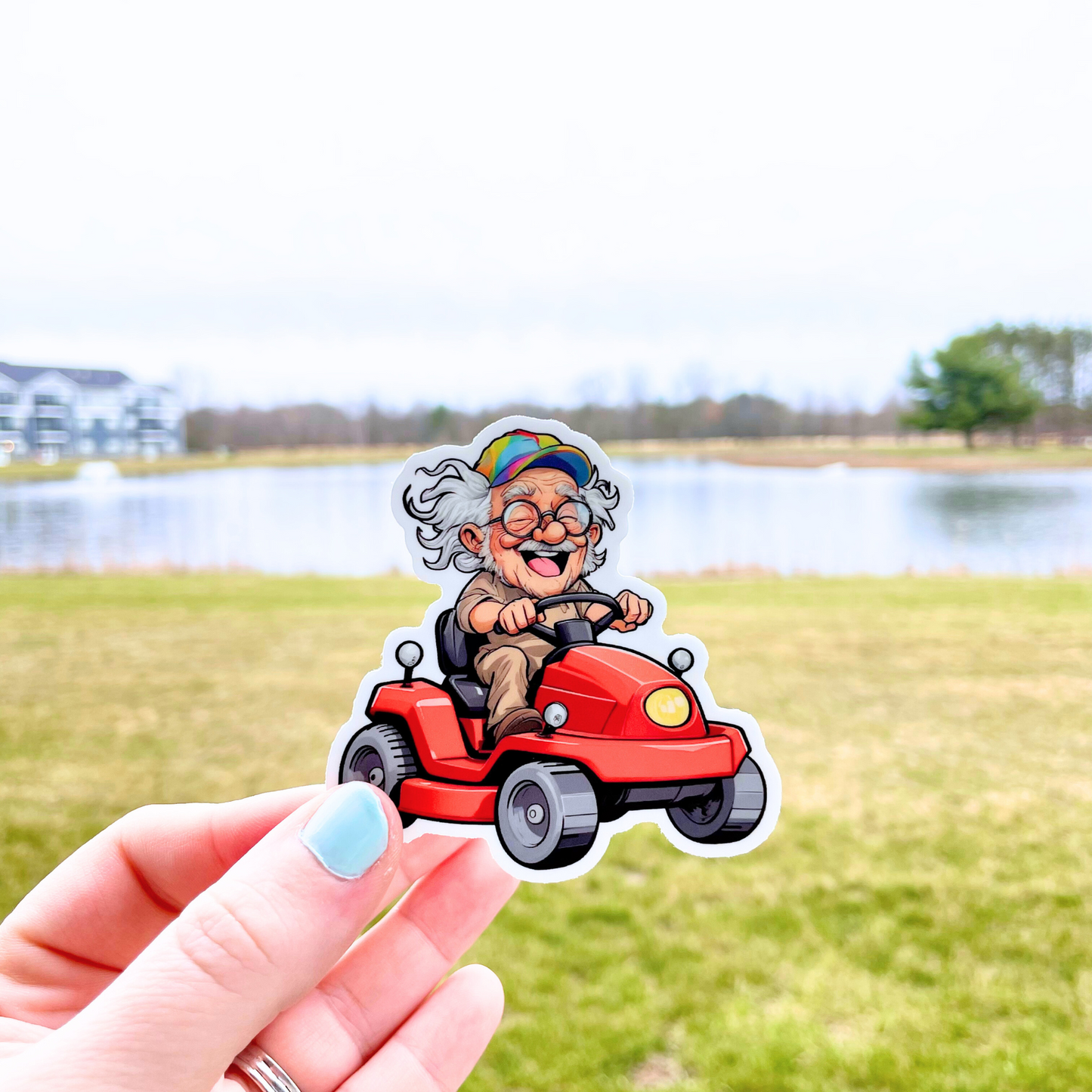 Old Man Mower Sticker