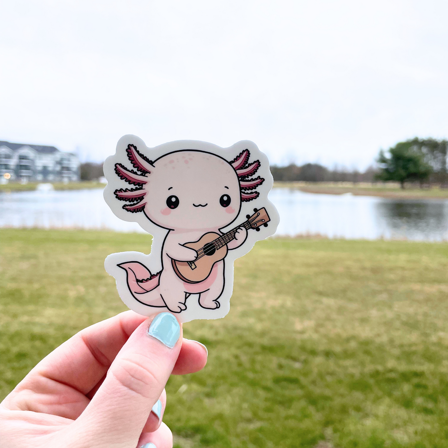 Axolotl Ukulele Sticker