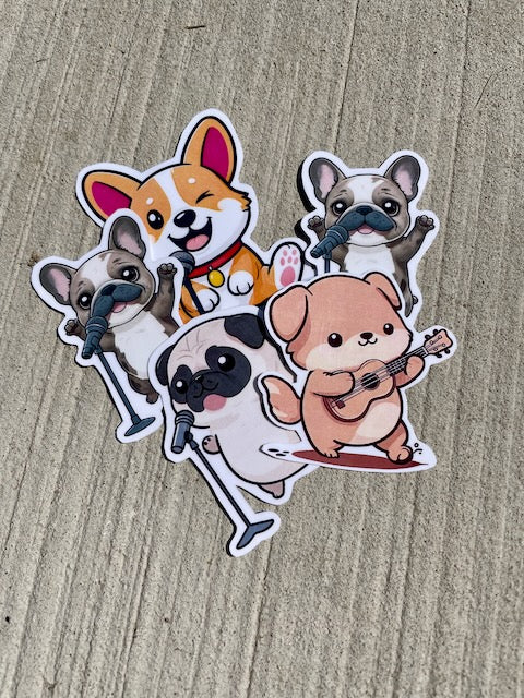 Music Dog Sticker Bundle