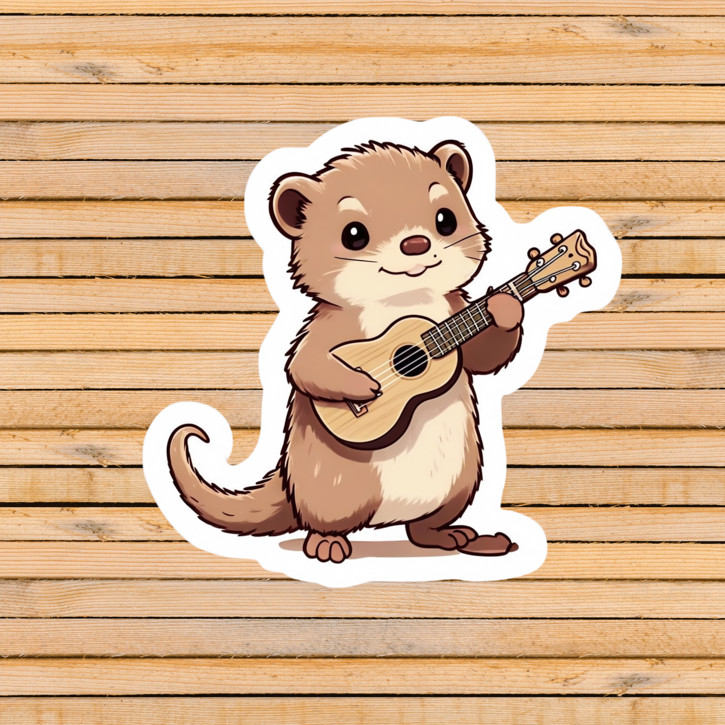 Ukulele Ferret Sticker