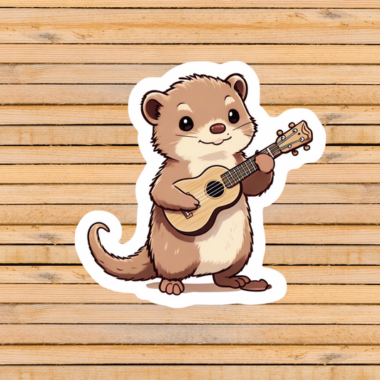 Ukulele Ferret Sticker