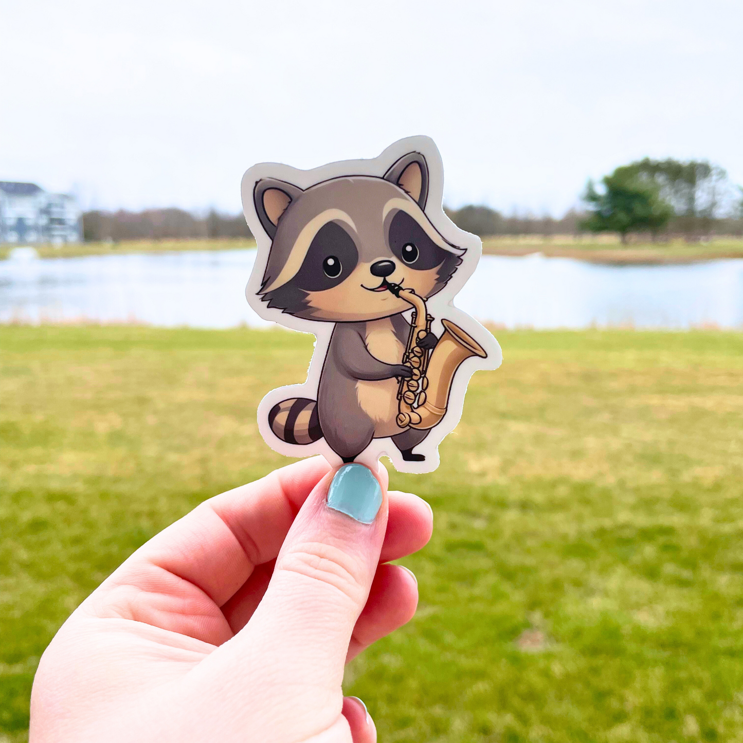Saxophone Raccoon Sticker