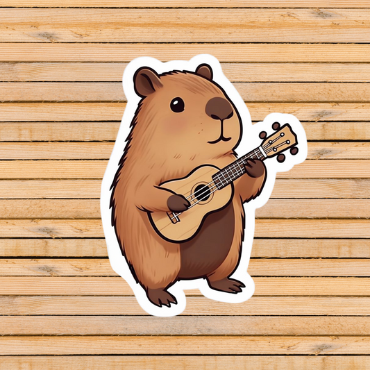 Ukulele Capybara Sticker