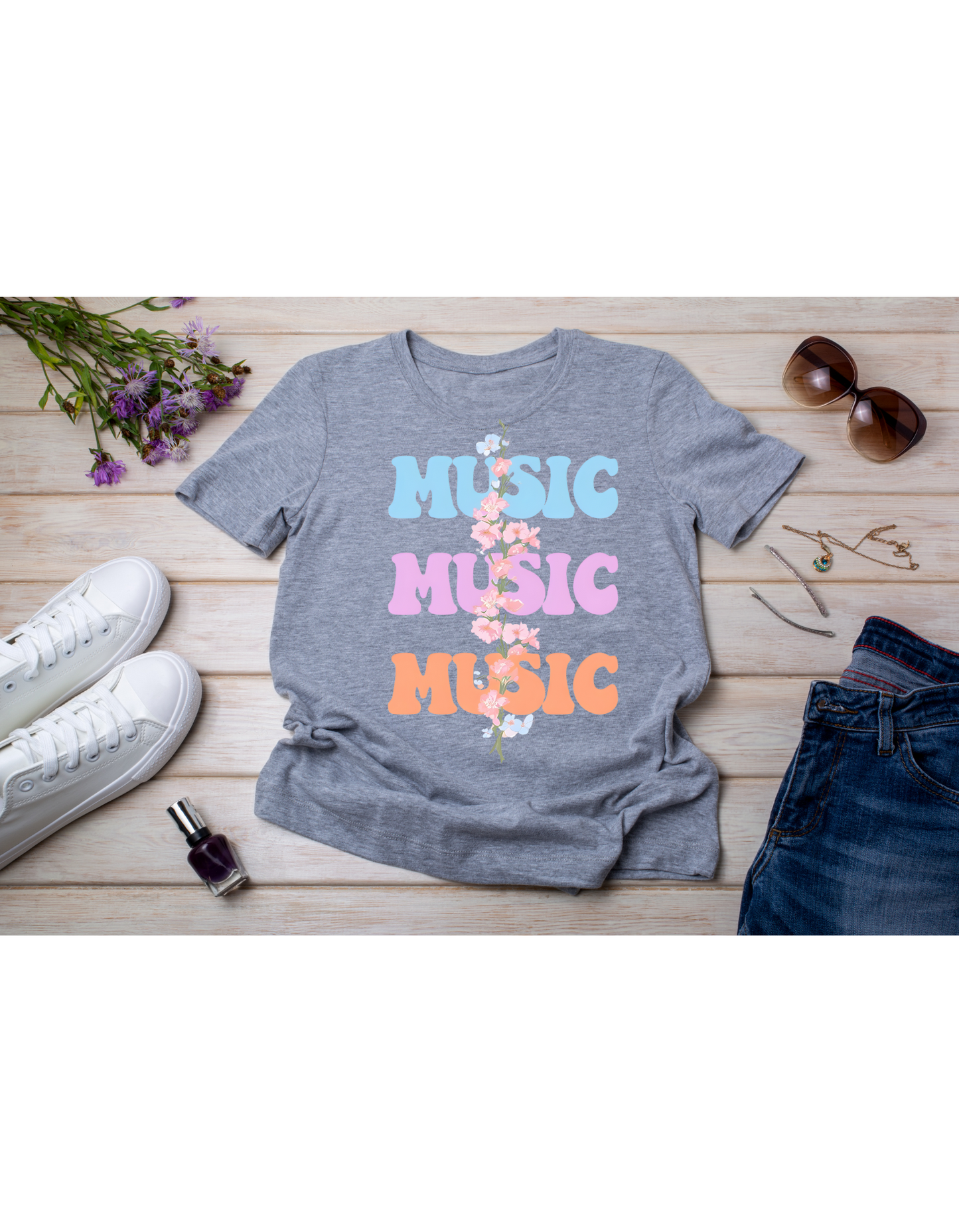 Flower "Music Music Music" Tshirt