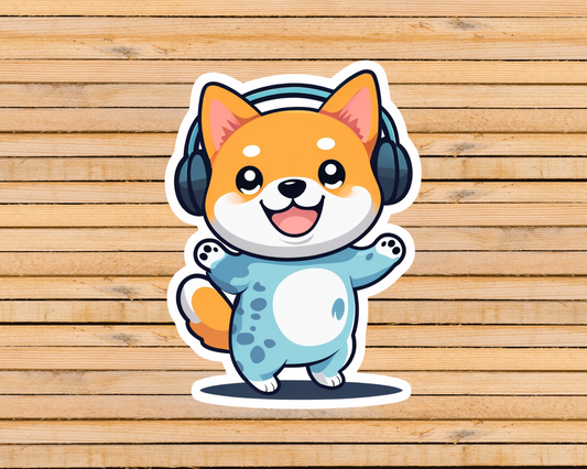 Musical Shiba Sticker