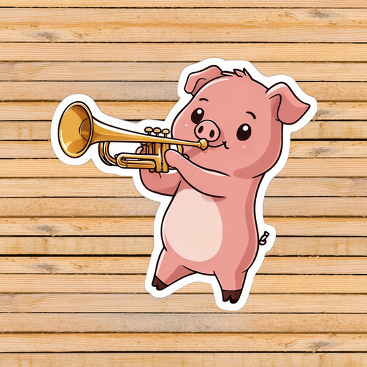 Trumpet Pig Sticker
