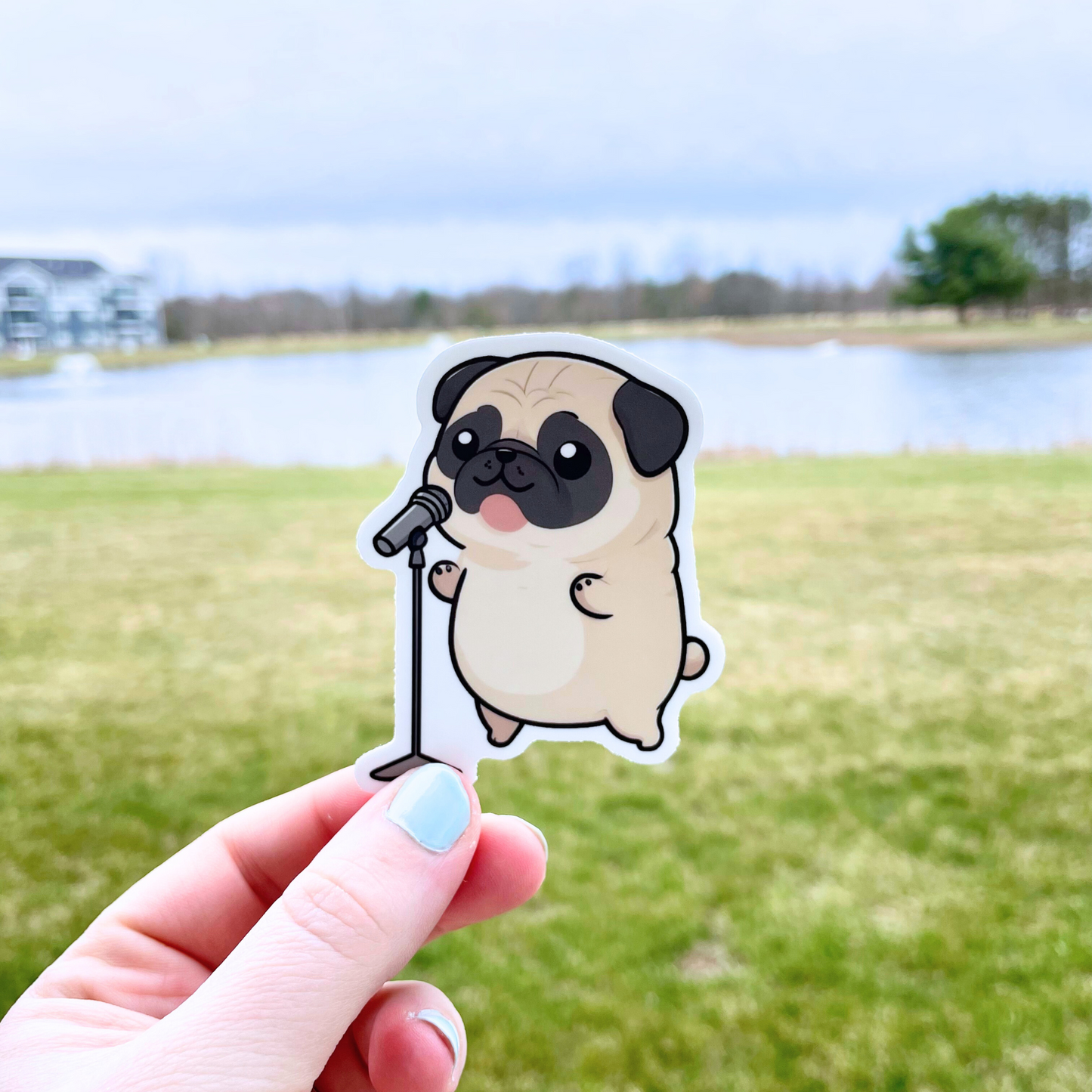 Singing Pug Sticker