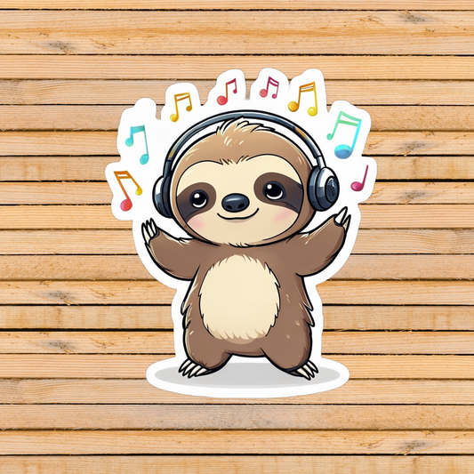 Music Sloth Sticker