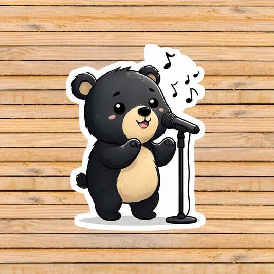 Singing Black Bear Sticker
