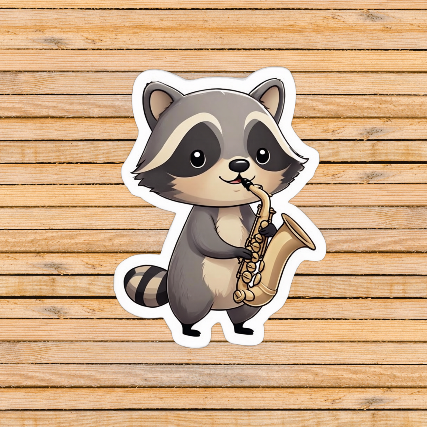 Saxophone Raccoon Sticker