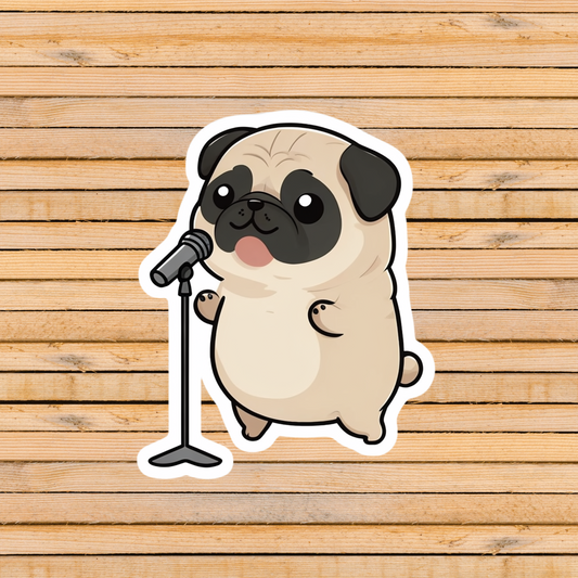 Singing Pug Sticker