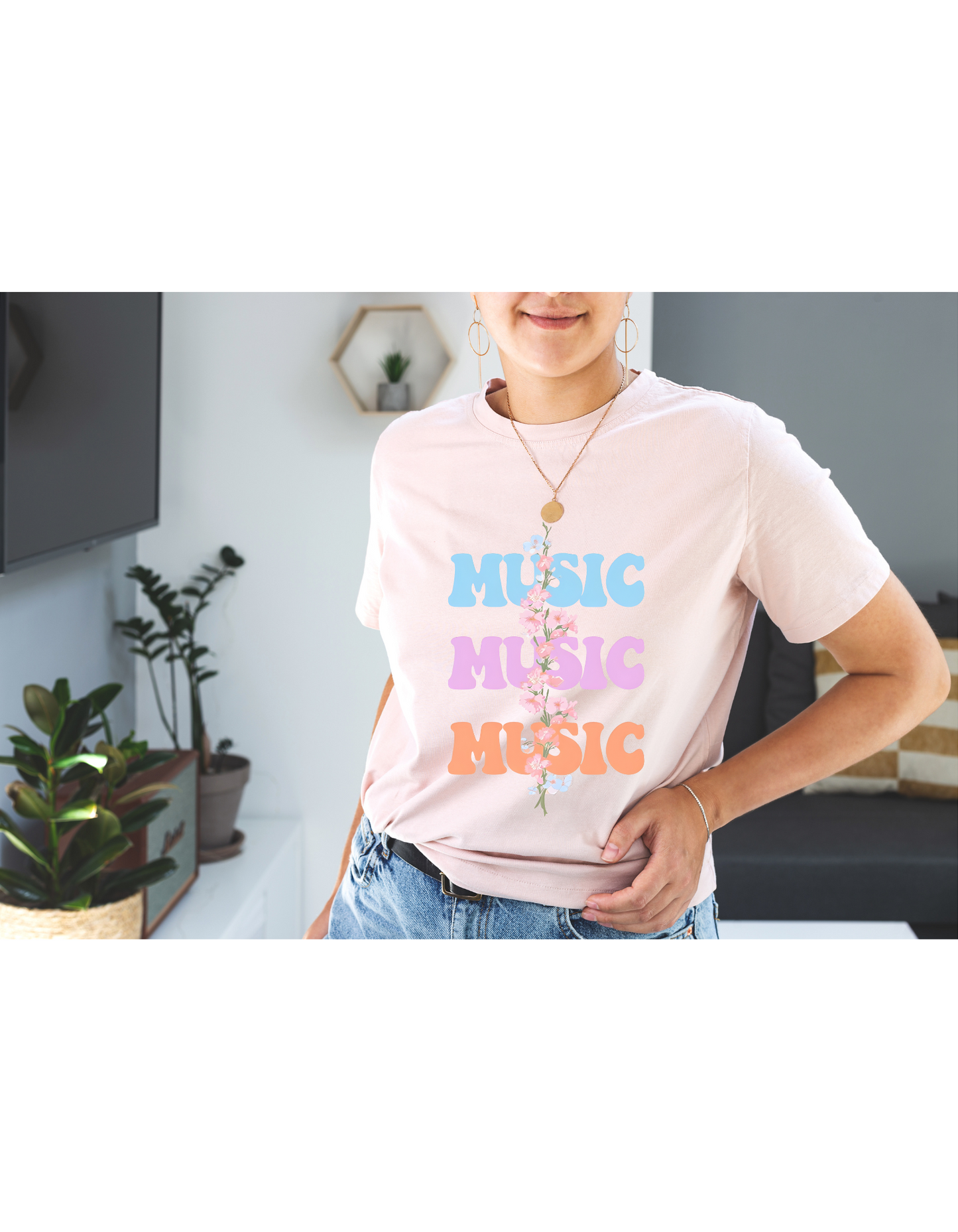 Flower "Music Music Music" Tshirt
