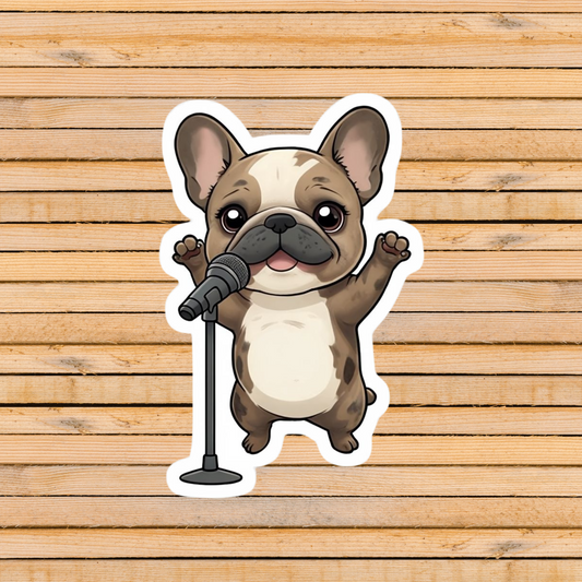 Singing Frenchie Sticker