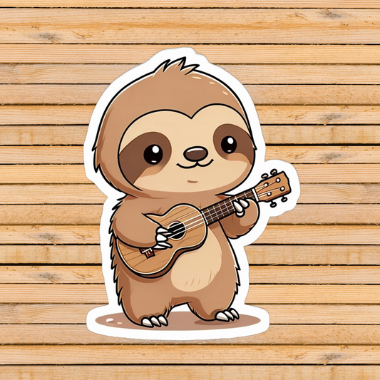 Ukulele Sloth Sticker