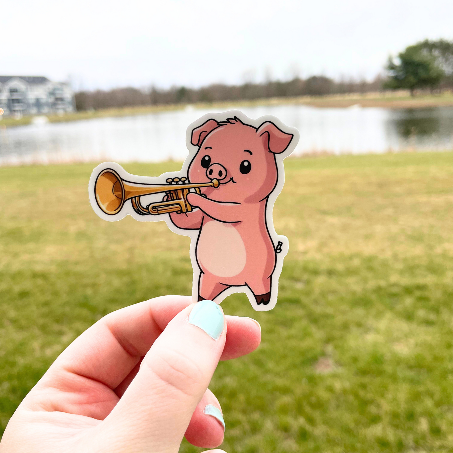 Trumpet Pig Sticker