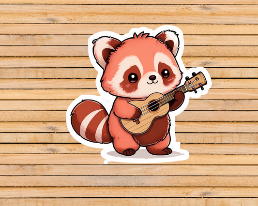 Ukulele Red Panda Sticker