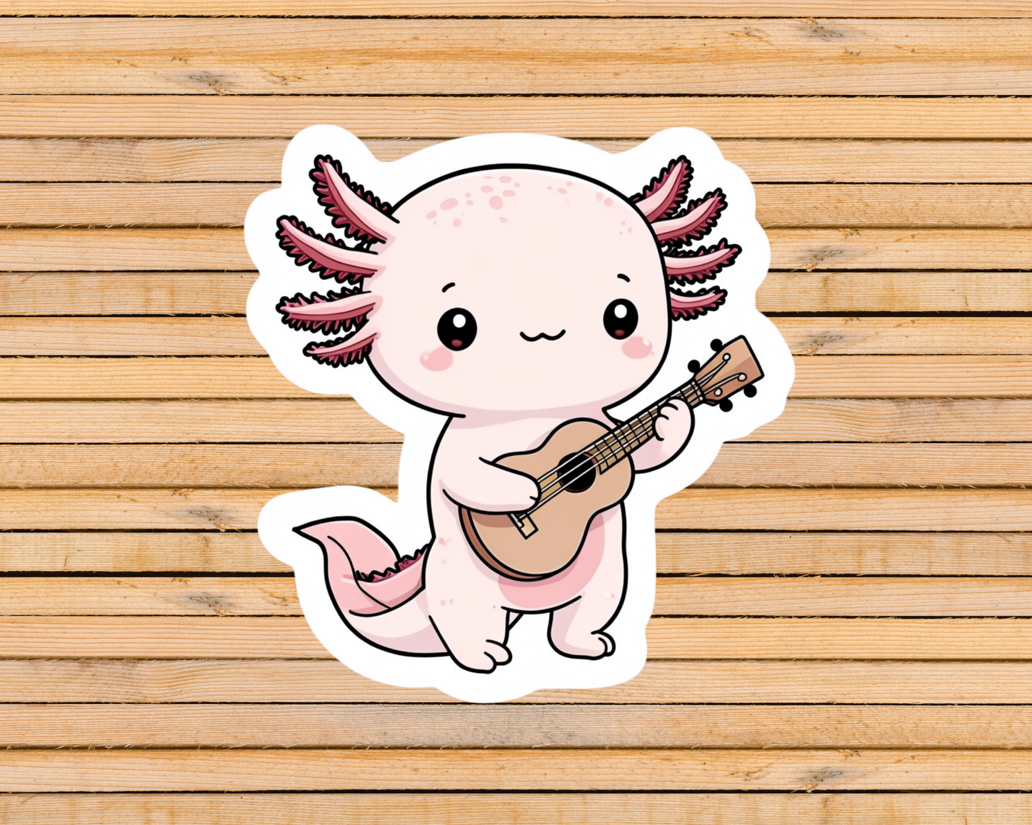 Axolotl Ukulele Sticker