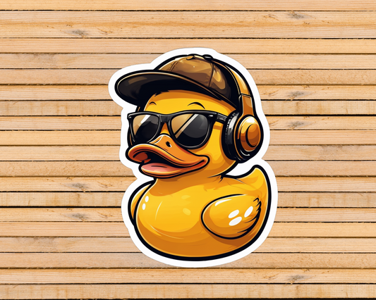Rubber Ducky Headphones Sticker